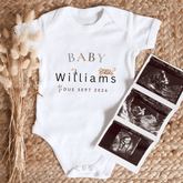 Personalised Safari Theme Baby Grow for Pregnancy Announcement - Baby Pandas
